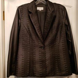 Worn once-black pleated jacket